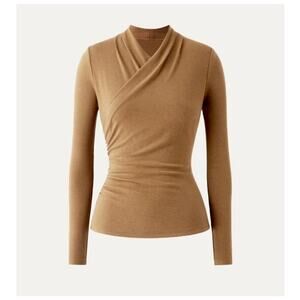 OGL Surplice Top Crossover Eco Mousse Lite Warm Brown Size Small NEW